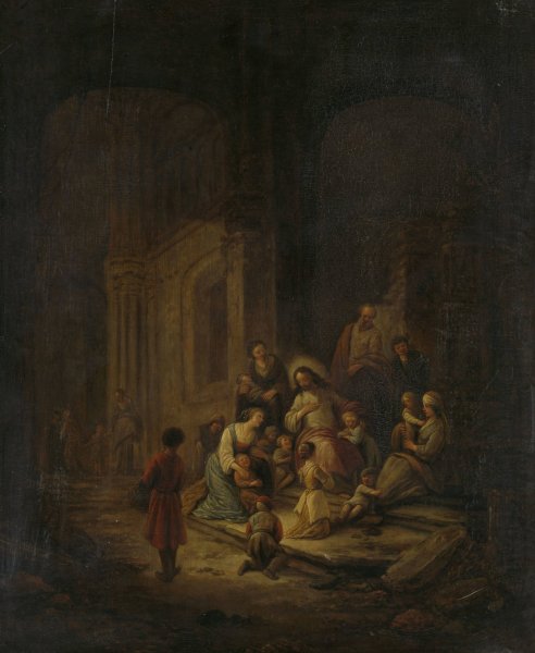 Christ Blessing the little Children  by Jacob Willemsz De Wet - Hand-Painted Oil Painting Reproduction