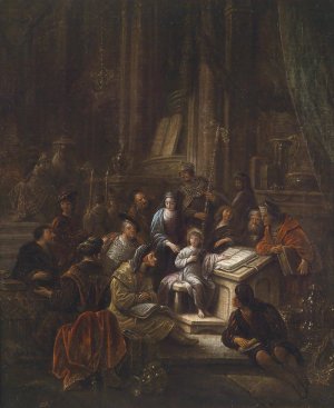 Der Zwolfjahrige Jesus Im Tempel by Jacob Willemsz De Wet Oil Painting