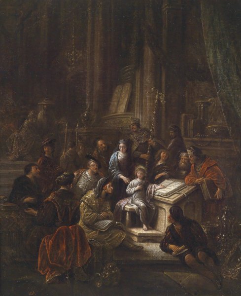 Der Zwolfjahrige Jesus Im Tempel by Jacob Willemsz De Wet - Hand-Painted Oil Painting Reproduction
