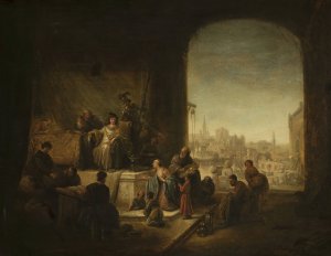 Joseph Selling Grain in Egypt by Jacob Willemsz De Wet Oil Painting