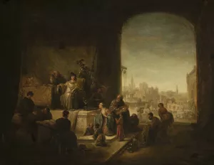 Joseph Selling Grain in Egypt by Jacob Willemsz De Wet Oil Painting