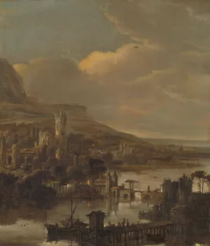 River view by Jacob Willemsz De Wet Oil Painting