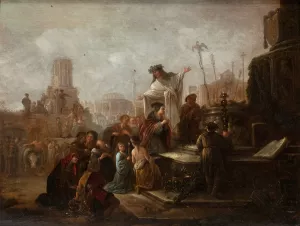 St. Paul and St. Barnabas at Lystra by Jacob Willemsz De Wet Oil Painting