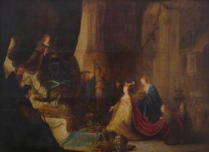 The Queen Of Sheba Before King Salomon by Jacob Willemsz De Wet Oil Painting