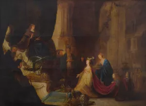 The Queen Of Sheba Before King Salomon by Jacob Willemsz De Wet Oil Painting