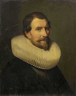 Portrait Of A Gentleman, Aged 55 by Jacob Willemsz Delff The Younger Oil Painting