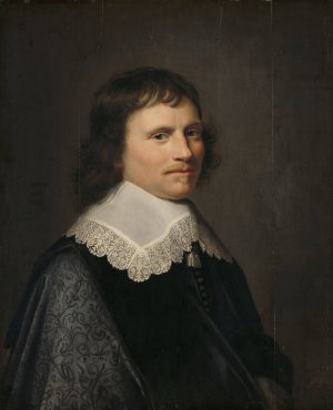 Portrait of a Man, thought to be Salomon van Schoonhoven by Jacob Willemsz Delff The Younger Oil Painting