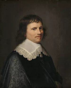 Portrait of a Man, thought to be Salomon van Schoonhoven by Jacob Willemsz Delff The Younger Oil Painting
