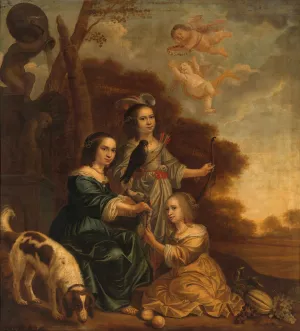 Portrait of Geertruyt, Margriet and Anna Delff, the Artist's Daughters by Jacob Willemsz Delff The Younger Oil Painting