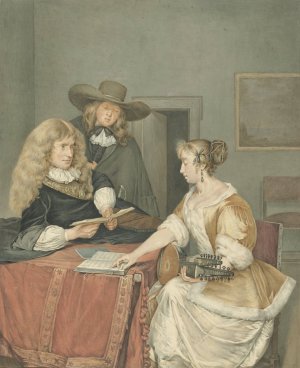 Musicerend gezelschap, after Gerard ter Borch by Jacob Willemz De Vos Oil Painting