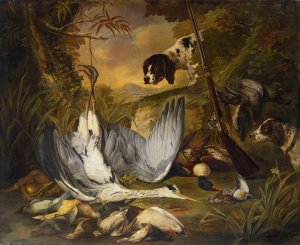 Still Life With Dogs by Jacob Xaver Vermoelen Oil Painting