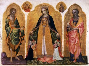 Triptych of the Madonna della Misericordia by Jacobello Del Fiore Oil Painting