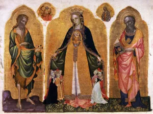 Triptych of the Madonna della Misericordia by Jacobello Del Fiore - Oil Painting Reproduction