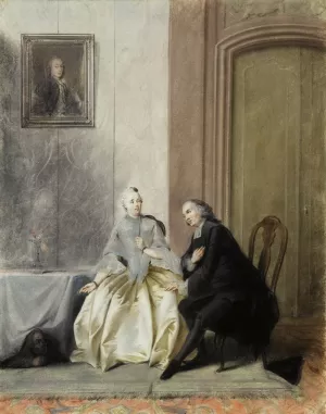 Scene from Moliere's Tartuffe Oil painting by Jacobus Buys