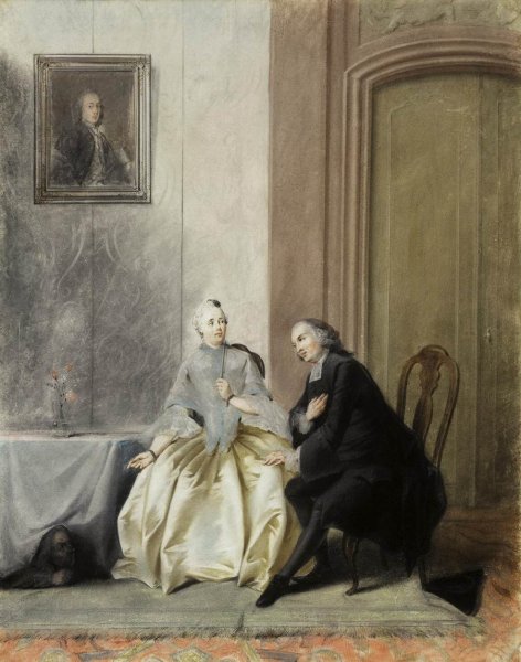 Scene from Moliere's Tartuffe by Jacobus Buys - Hand-Painted Oil Painting Reproduction