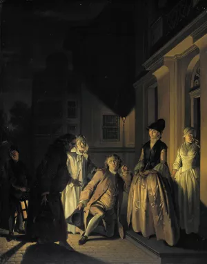 Scene from the Play 'Lubbert Lubbertse of de geadelde boer'by M. van Breda by Jacobus Buys Oil Painting