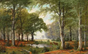 Abendliche Waldlandschaft Oil painting by Jacobus Johannes Van Poorten