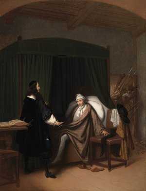 De gebroeders De Witt in de Gevangenpoort, Anno 1672 by Jacobus Ludovicus Cornet Oil Painting
