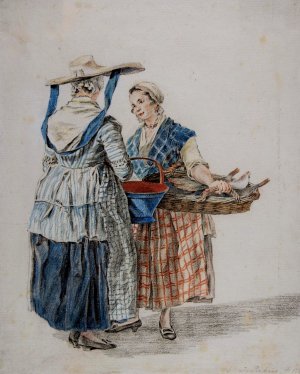 Two Market Women by Jacobus Perkois Oil Painting