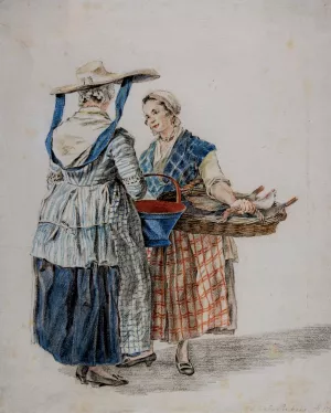 Two Market Women Oil painting by Jacobus Perkois