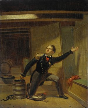 Jan van Speijk steekt de lont in het kruit, 5 februari 1831 by Jacobus Schoemaker Doyer Oil Painting