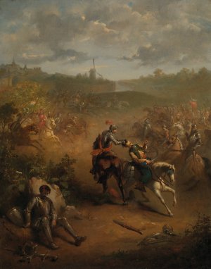 Het dappere optreden van Marcelis Bax bij Bergen op Zoom, Anno 1588 by Jacobus Van Koningsveld Oil Painting