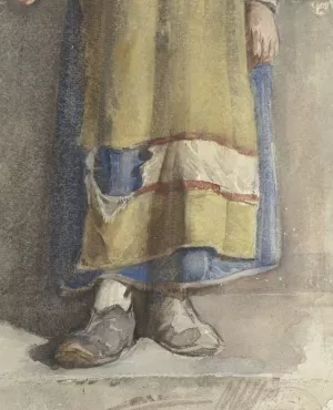 Benen en voeten van staande vrouwelijke figuur by Jacobus Van Looy Oil Painting