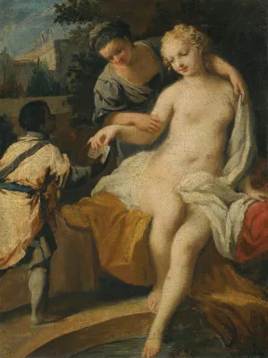 David And Bathseba Oil painting by Jacopo Amigoni