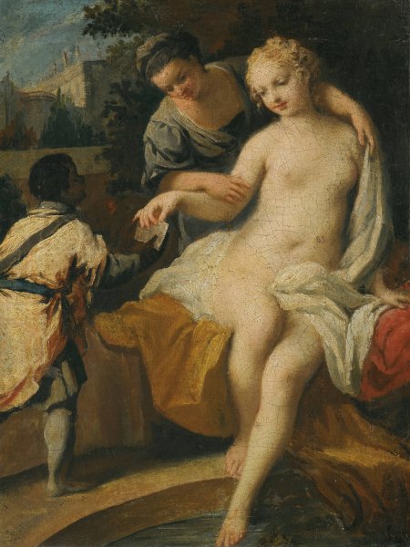David And Bathseba by Jacopo Amigoni - Hand-Painted Oil Painting Reproduction