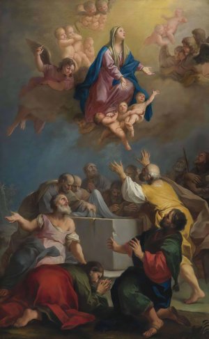 The Assumption Of The Virgin by Jacopo Amigoni Oil Painting