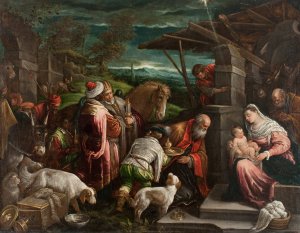 Adoration of the Magi by Jacopo Bassano Oil Painting