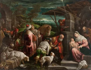 Adoration of the Magi by Jacopo Bassano Oil Painting