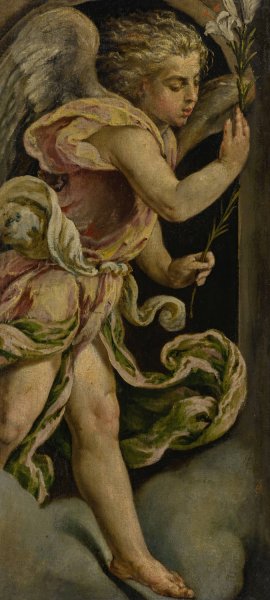 Main Product Photo of Angel of the Annunciation Painting by Jacopo Bassano