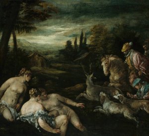 Diana and Actaeon by Jacopo Bassano Oil Painting