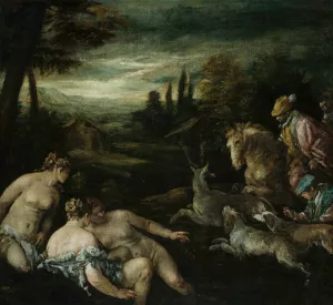 Diana and Actaeon by Jacopo Bassano Oil Painting
