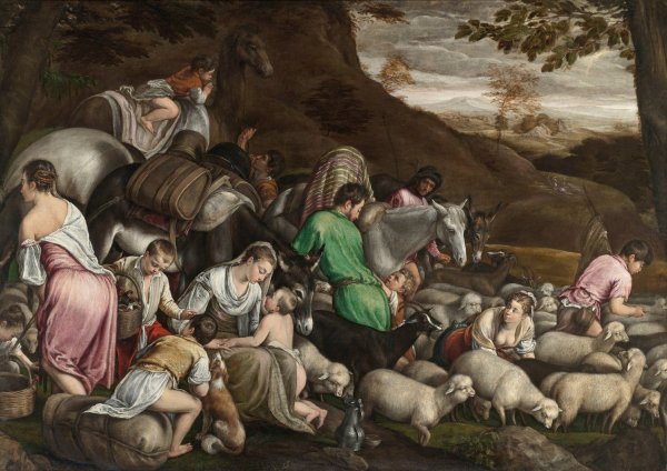 Main Product Photo of Jacob's Journey Painting by Jacopo Bassano