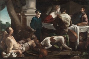 Lazarus and the Rich Man by Jacopo Bassano Oil Painting
