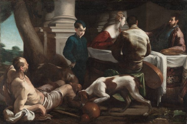 Main Product Photo of Lazarus and the Rich Man  Painting by Jacopo Bassano