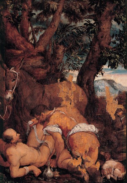 Main Product Photo of The Good Samaritan  Painting by Jacopo Bassano