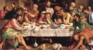 The Last Supper by Jacopo Bassano - Oil Painting Reproduction