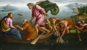 The Miraculous Draught of Fishes by Jacopo Bassano Oil Painting
