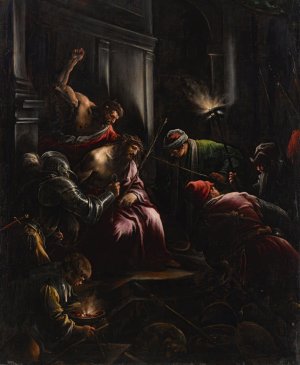 The Mocking Of Christ by Jacopo Bassano Oil Painting
