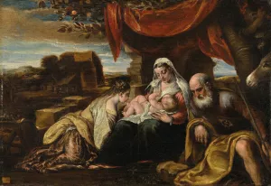 The Mystic Marriage of Saint Catherine by Jacopo Bassano Oil Painting