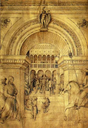 La Flagelacion a la Luz de las Antorchas by Jacopo Bellini - Oil Painting Reproduction