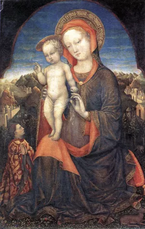 Madonna and Child Adored by Lionello d'Este by Jacopo Bellini Oil Painting