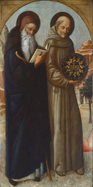 Saint Anthony Abbot and Saint Bernardino of Siena by Jacopo Bellini Oil Painting