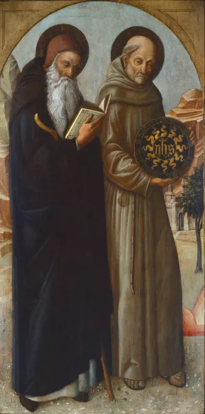 Saint Anthony Abbot and Saint Bernardino of Siena Oil painting by Jacopo Bellini