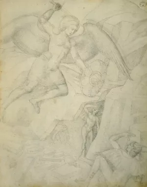 St Michael Defeating Satan by Jacopo Bellini Oil Painting