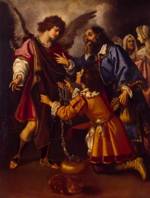 Tobias's Farewell to the Angel by Jacopo Bilivert - Oil Painting Reproduction