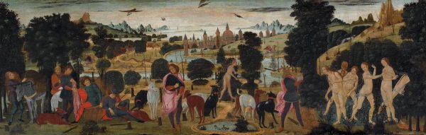 Main Product Photo of Diana and Actaeon  Painting by Jacopo Del Sellaio